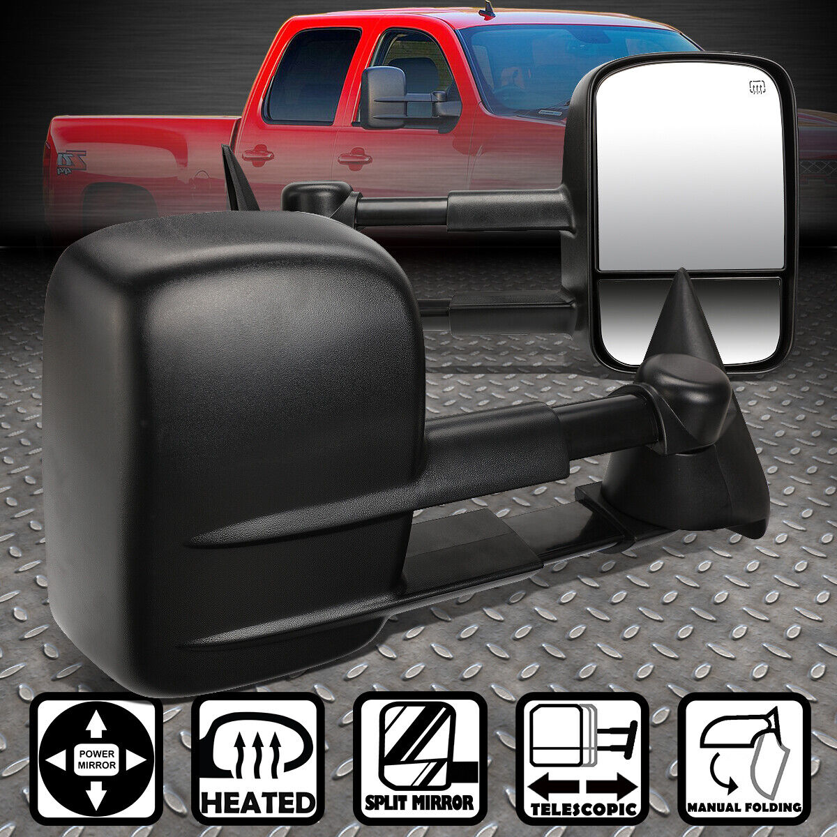 FOR 99-02 CHEVY SILVERADO GMC SIERRA 1500-350 POWERED+HEATED SIDE TOWING MIRRORS