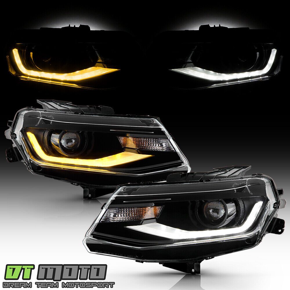 2016-2018 Chevy Camaro Halogen Projector Headlights w/DRL LED Switchback 16-18