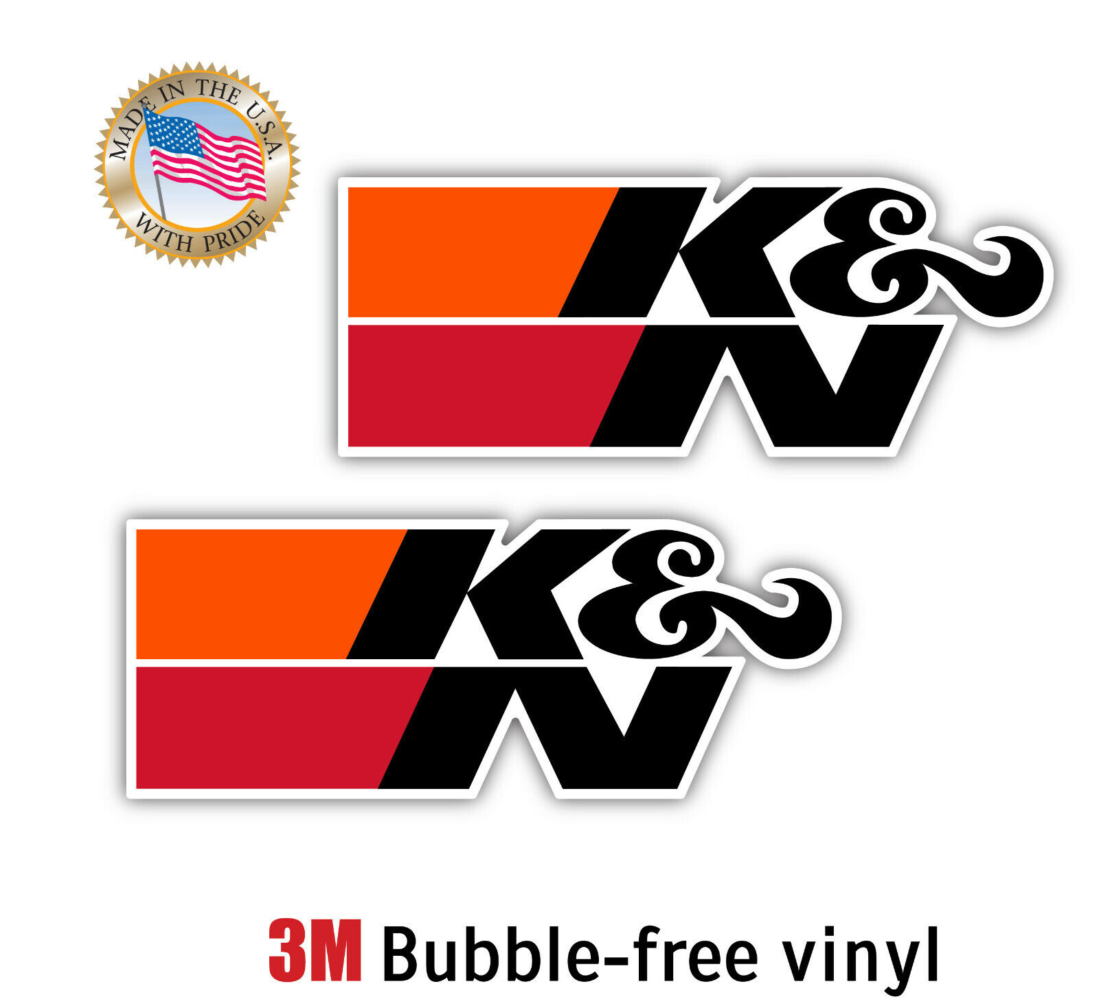 2X K&N FILTERS AIR DECAL 3M STICKER MADE IN USA WINDOW CAR LAPTOP 