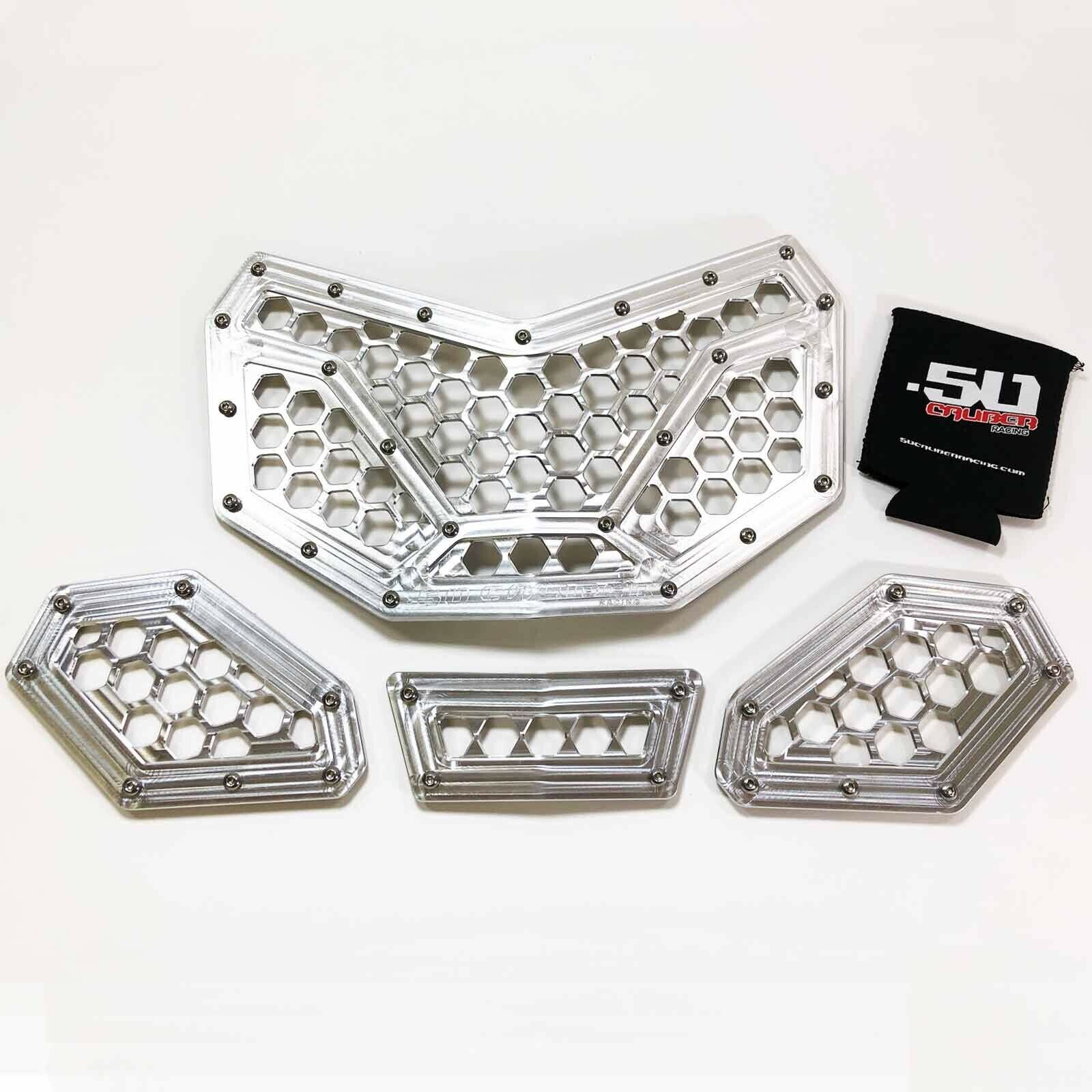 4pc CAN-AM X3 Custom CNC Machined Billet Aluminum Grille Insert USA RAW Silver