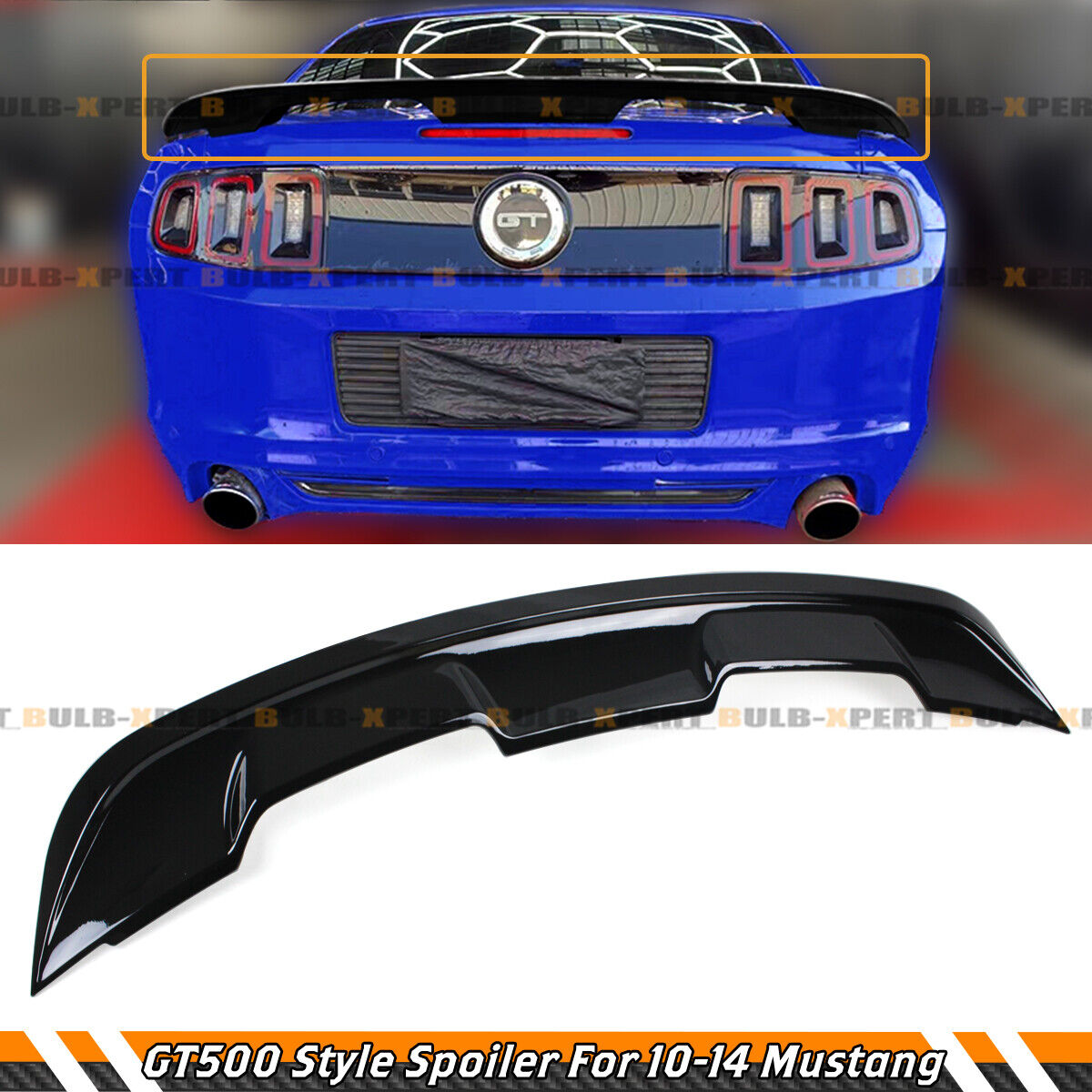 New 2020 GT500 Style Glossy Black Trunk Spoiler Wing For 2010-14 Ford Mustang GT