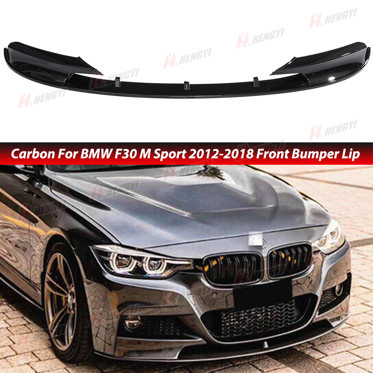 Front Bumper Body lip Carbon Fiber Style For BMW 3 Series F30 M Sport 2012-2018