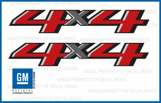 (2x) 2018 4x4 Decals F18 stickers Parts Chevy Silverado GMC Sierra Bed FG4Y0