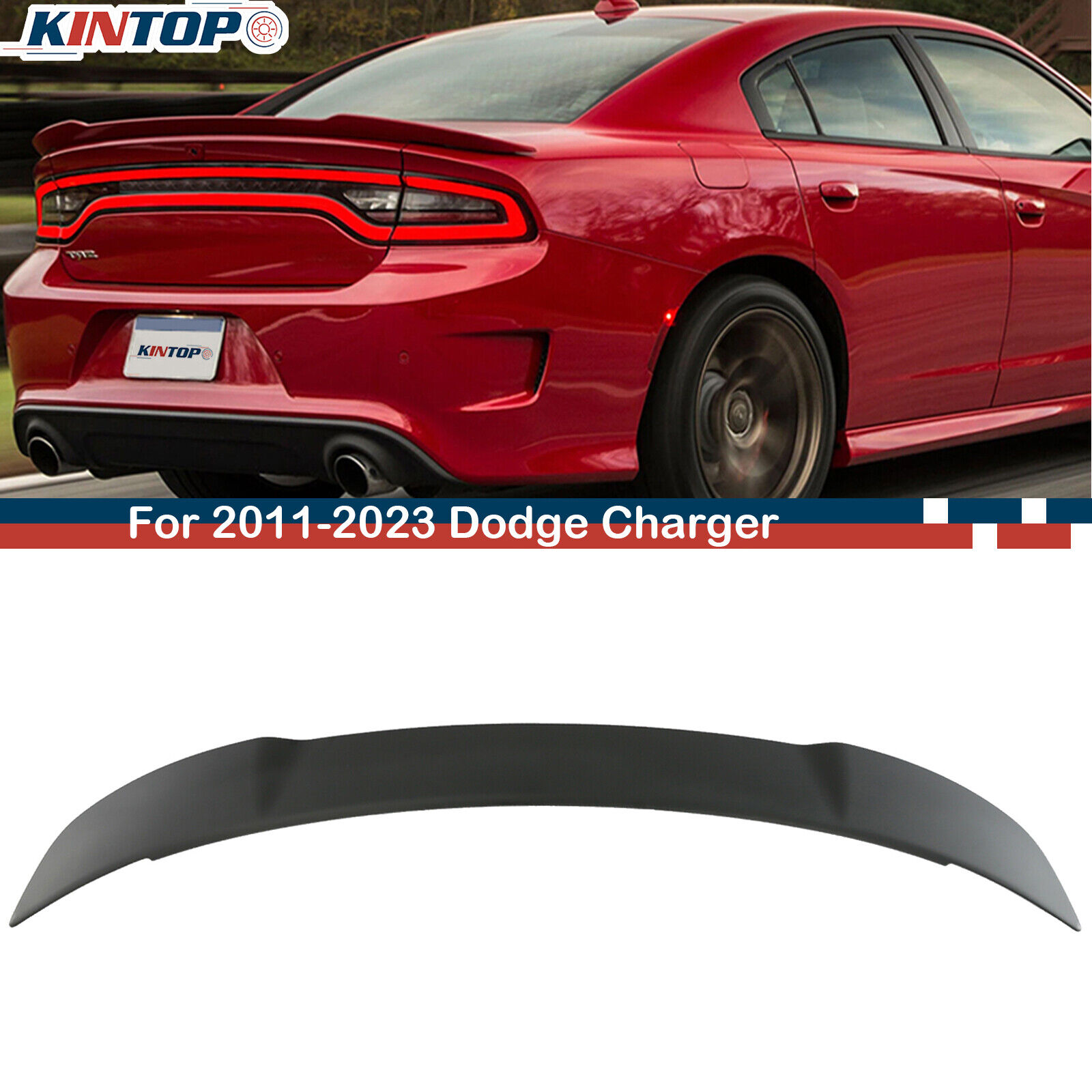 For 2011-2023 Dodge Charger SRT SXT Hellcat Style Matte Black Rear Trunk Spoiler