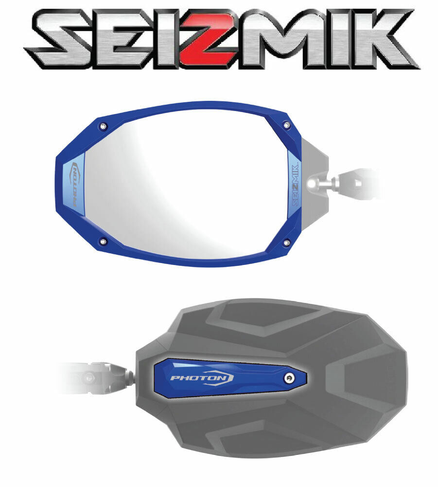 Blue Seizmik Photon Side View Mirrors for 2015-2021 Polaris RZR 900 S / 900 XP
