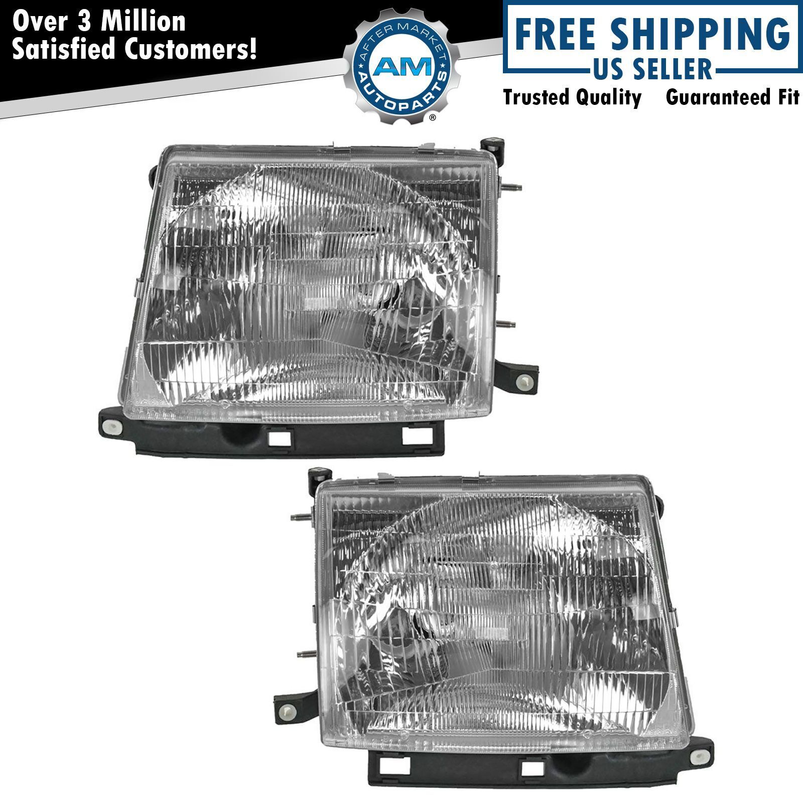 Headlights Headlamps Pair Set Left LH & Right RH For 1997-2000 Toyota Tacoma