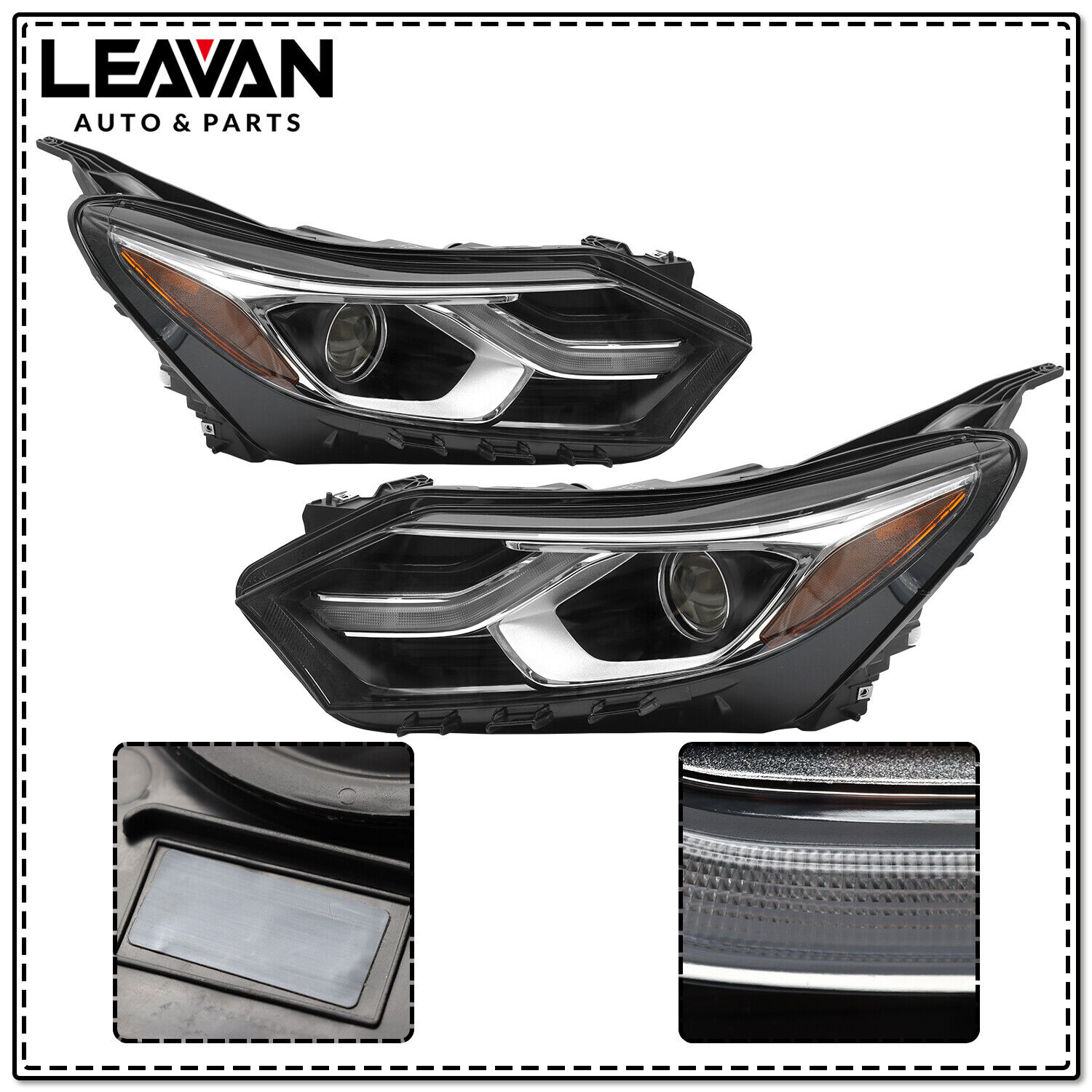 For 2018-2021 Chevy Equinox HID/Xenon Headlight Headlamp w/LED DRL Set LH+RH