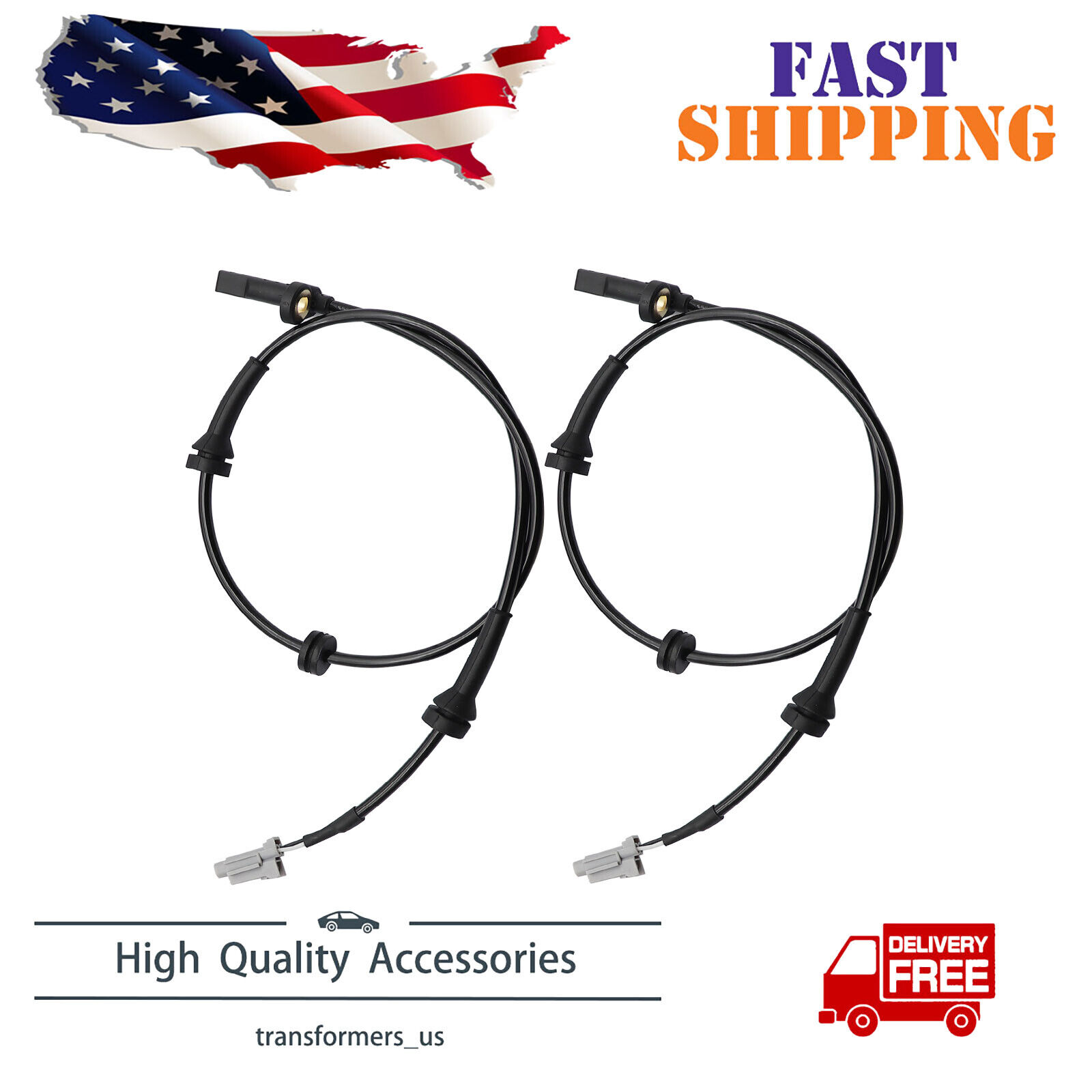 2X ABS Wheel Speed Sensor Front ALS1658 For 2008-12 Rogue 2014-2015 Rogue Select