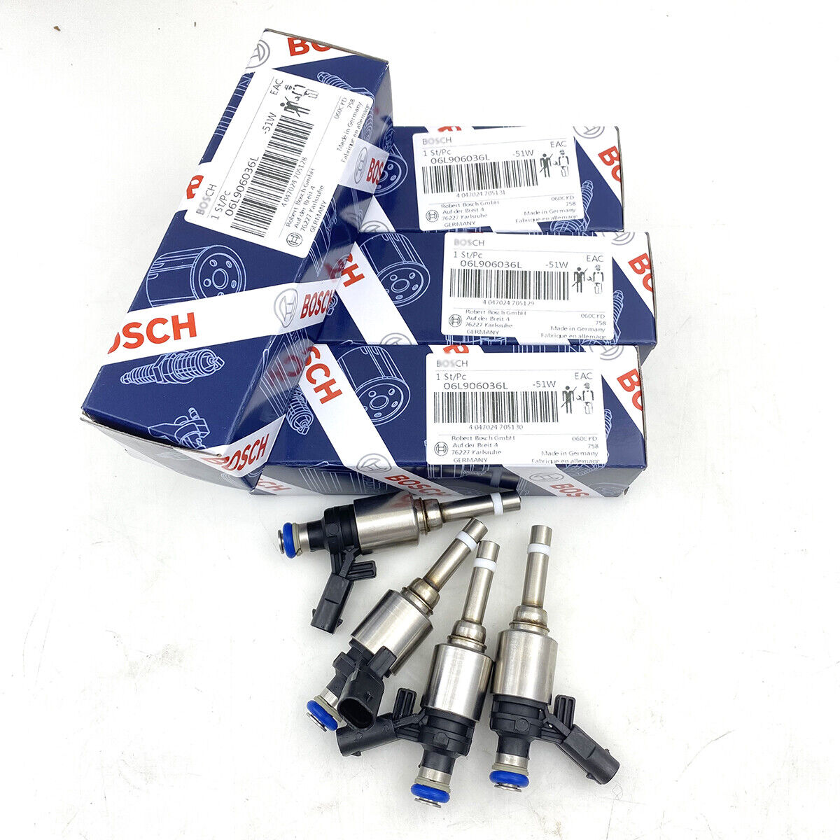 4pcs 06L906036L Bosch Fuel Injector Set For VW Golf Audi S3 TTS Quattro 2.0T New