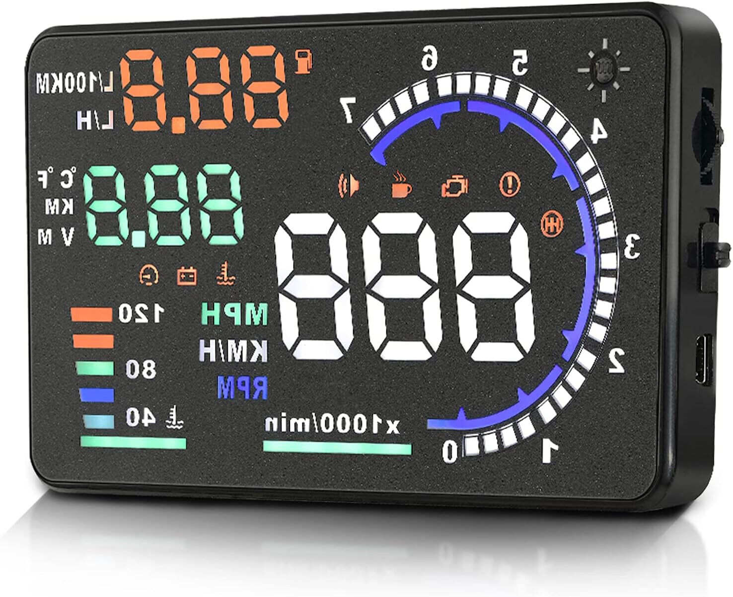 Dagood A8 Head-up Display 5.5 in, Universal OBD2, Digital Speedometer MPH/RPM