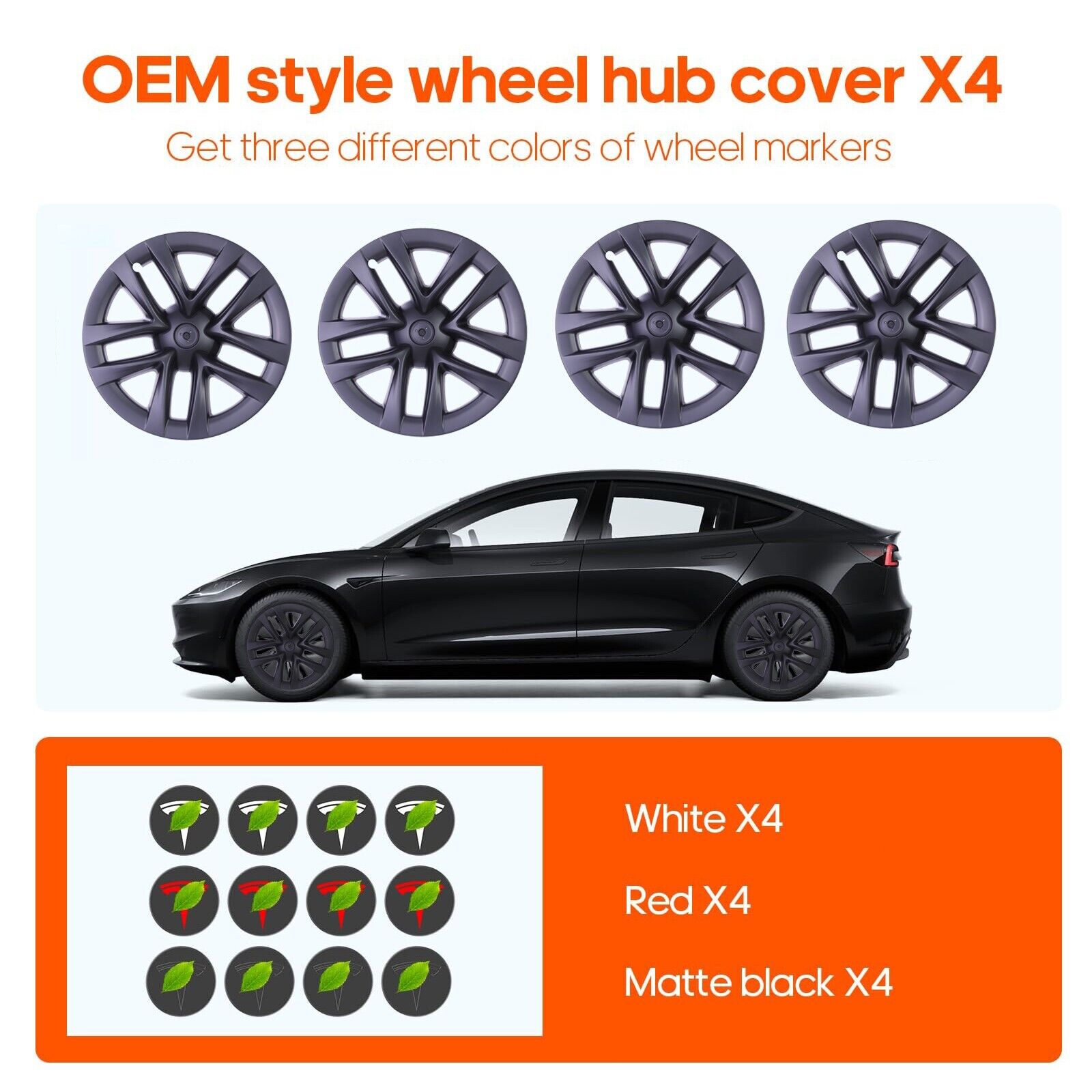 Wheel Covers 18 Inch For model 3 Spider Web II hubcap 18 inch 4PCS