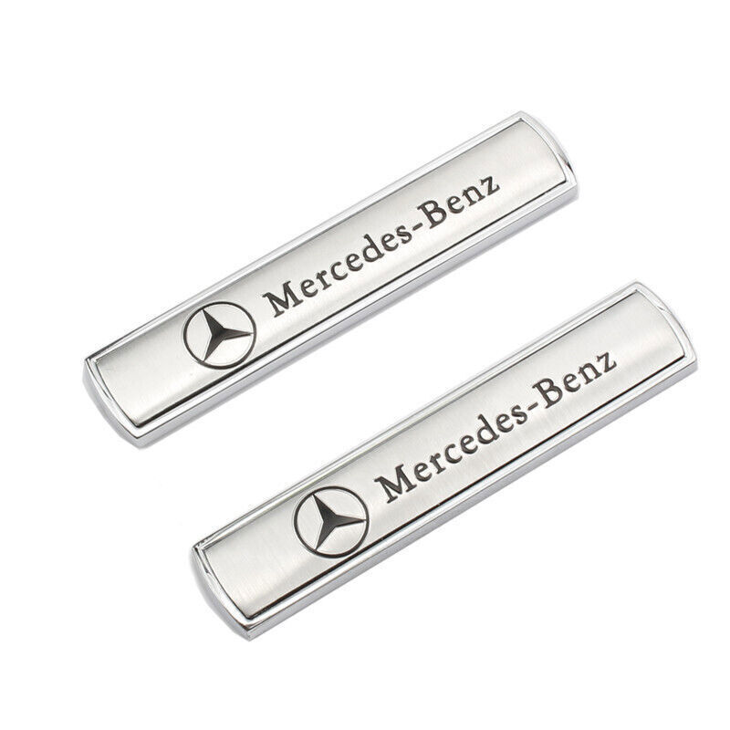 2PCS Metal Car Side Wing Fender Rear Logo Badge Emblem Sticker for Mercedes Benz