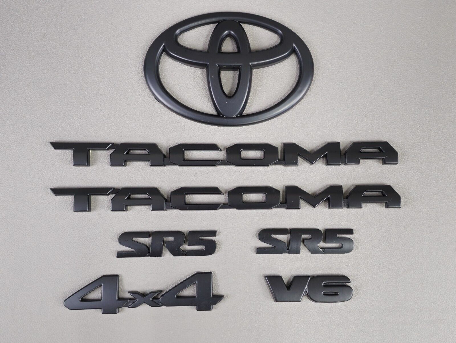 Fit for 2016-2023 Tacoma Matte Black Adhesive Emblem Kit V6 SR5 4X4 7pc US Stock