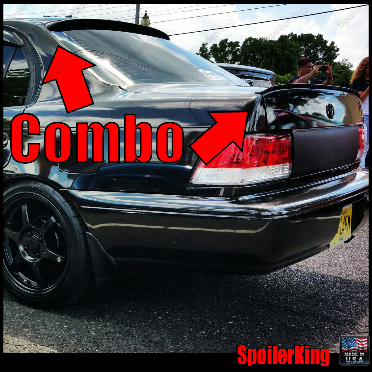 COMBO Spoilers (Fits: Toyota Corolla 1993-97 4dr) Rear Roof Wing & Trunk Lip 