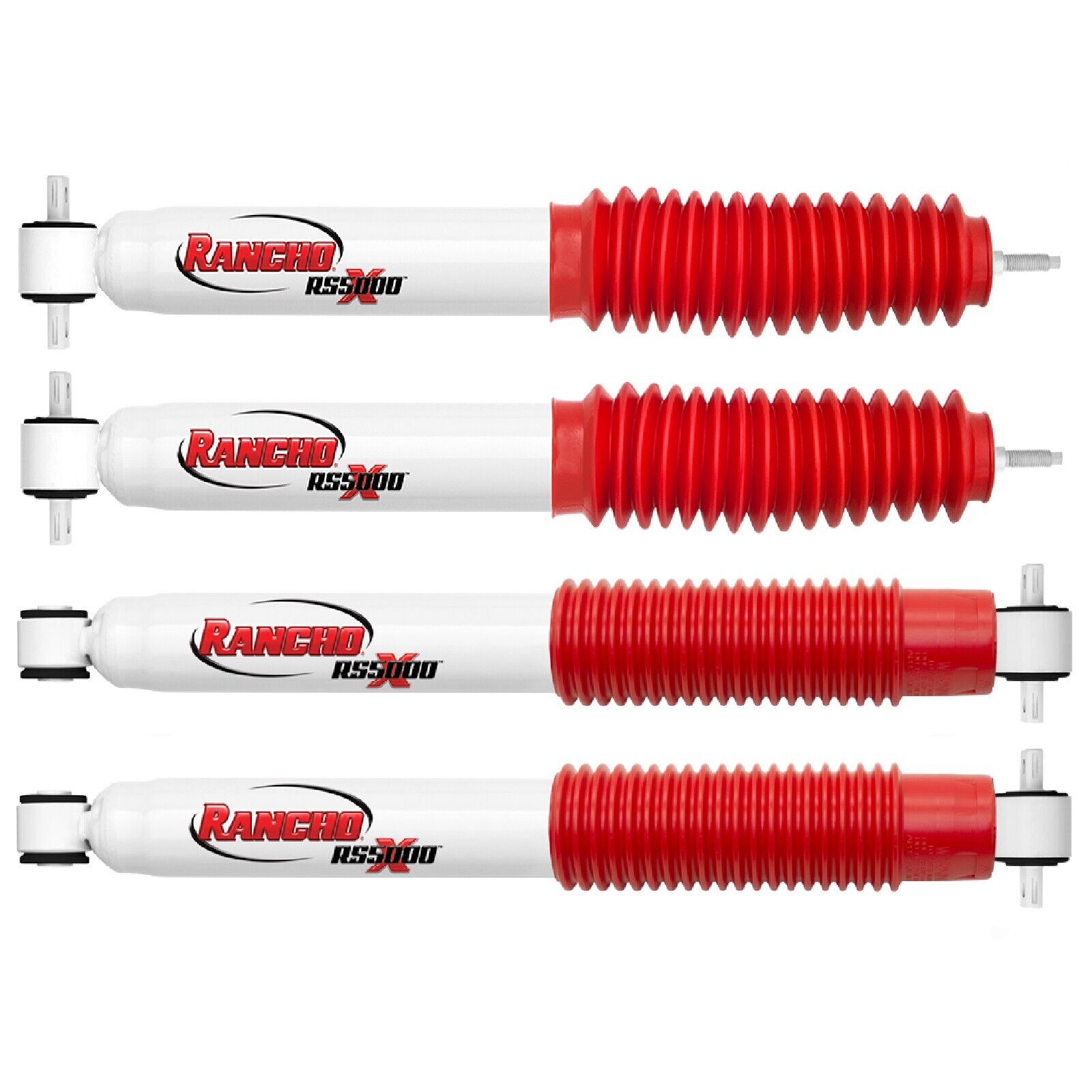 Rancho Set of Front & Rear RS5000X Gas Charged Shocks for Wrangler TJ w/ 0\