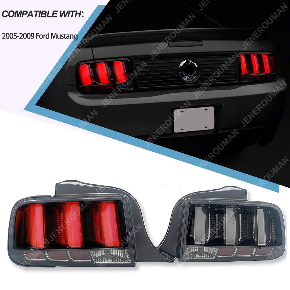 Set Tail lights For 05-09 Ford Mustang GT Taillights Sequential LED Lamps Black