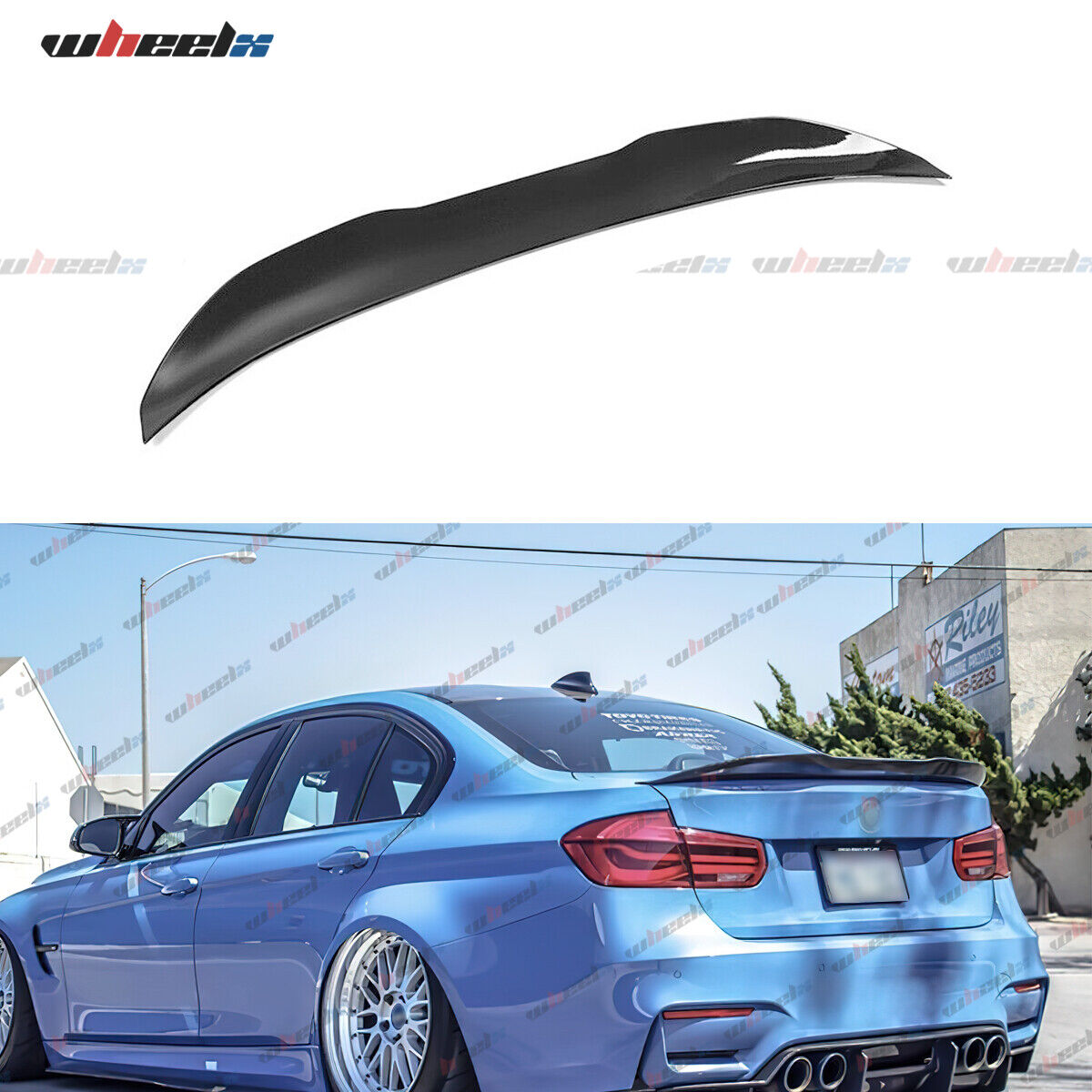 For 12-18 BMW F30 & 15-18 F80 M3 Gloss Black PSM Style Rear Trunk Spoiler Lip