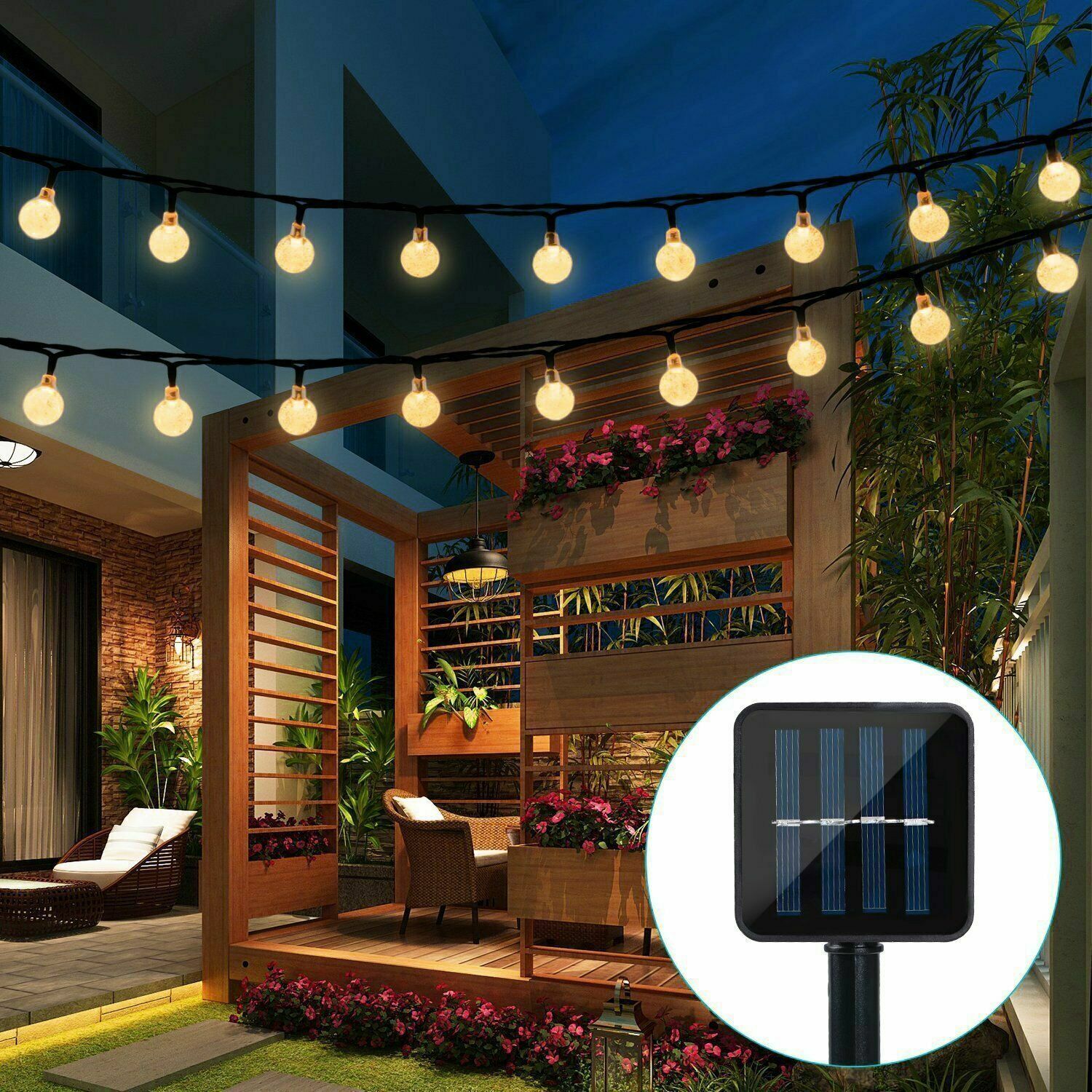 Solar Powered 30 LED String Light Garden Path Yard Decor Lamp Outdoor Waterproof