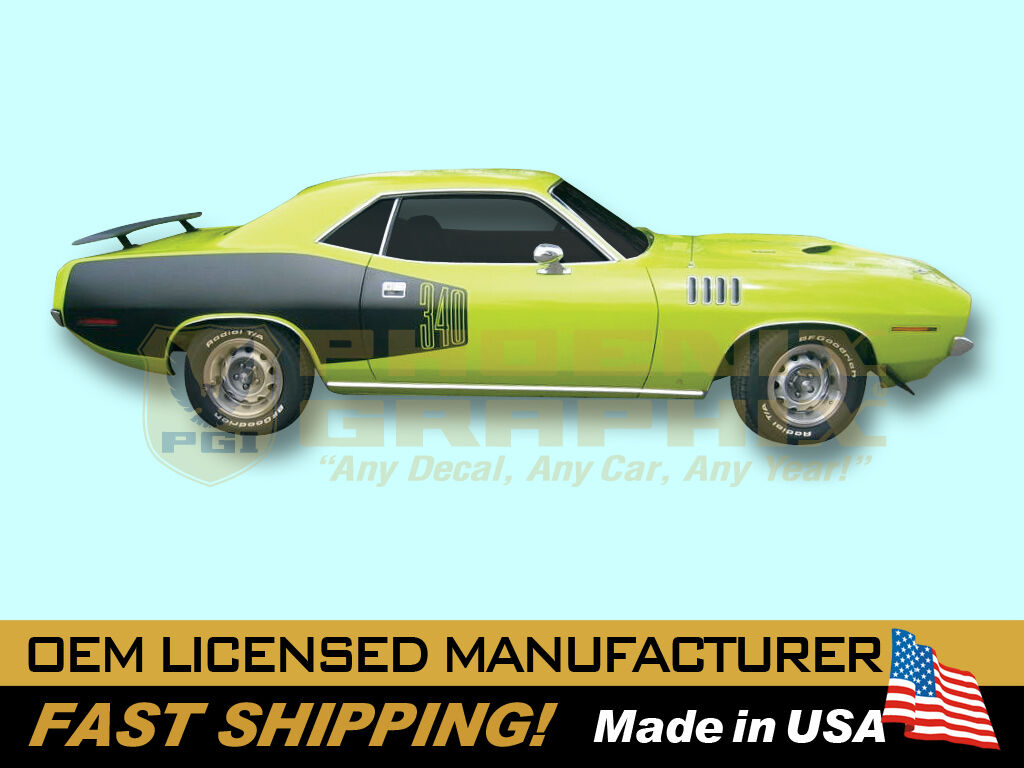 1971 Plymouth Barracuda 'Cuda 340 383 440 HEMI Decals & Billboard Stripes Kit