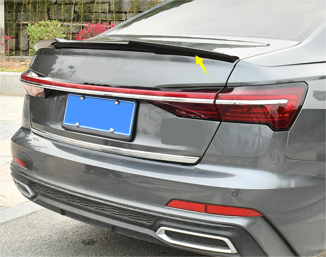 For 2019-2023 Audi A6 C8 Sedan 4-Door Rear Trunk Spoiler Wing Carbon Fiber