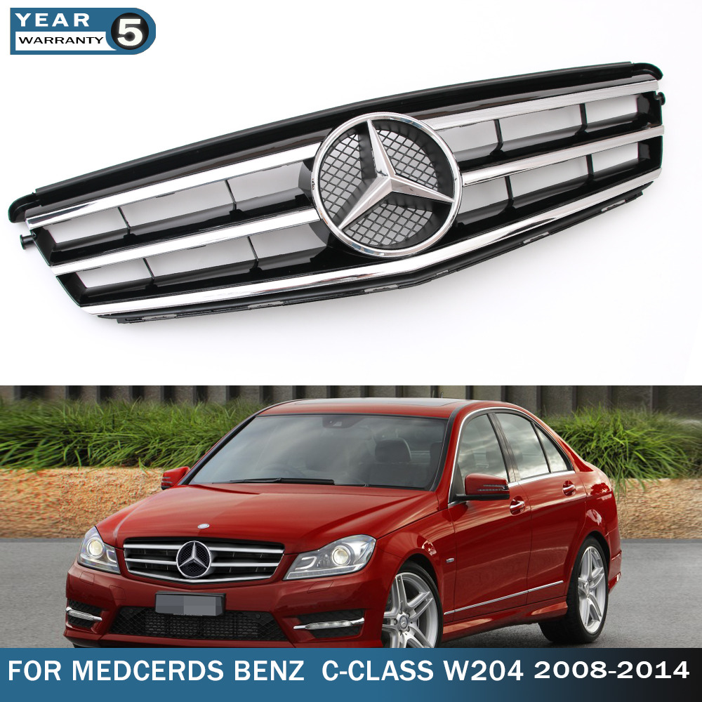 Front Grille W/Star For Mercedes-Benz W204 C250 C300 C350 2008-2014 Sports Grill