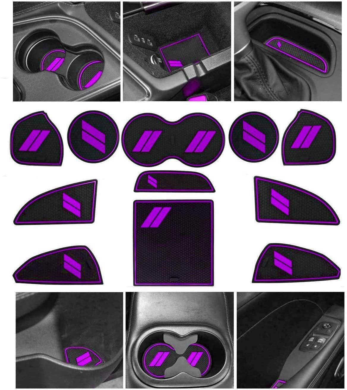 Dodge Challenger Accessories Cup Holder Center Console Inserts Liners mat Purple