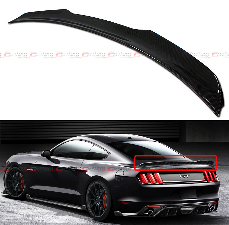 For Ford Mustang 2015-2023 GT H Style Carbon Fiber Rear Trunk Spoiler Wing
