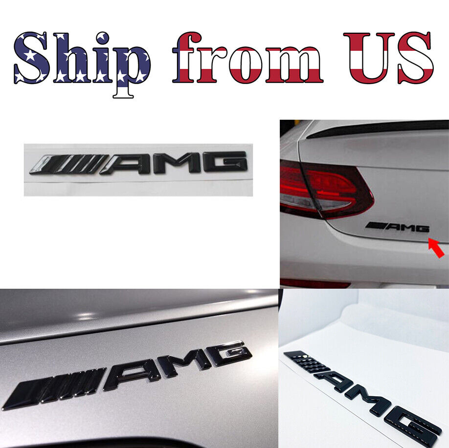 Black 3D AMG Letter Badge Rear Trunk Sticker Vehicle Emblem For Race Sports Car