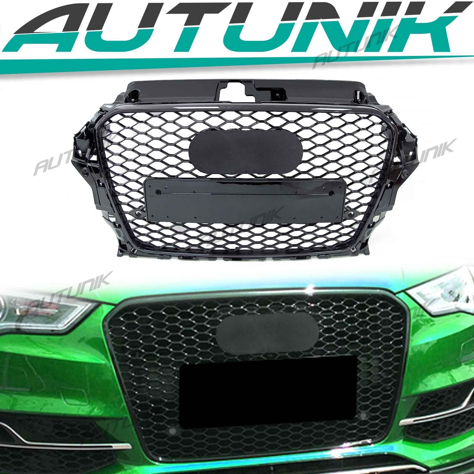 For 2013-2016 Audi A3 S3 Front Grille Honycomb Bumper Grill RS3 Style