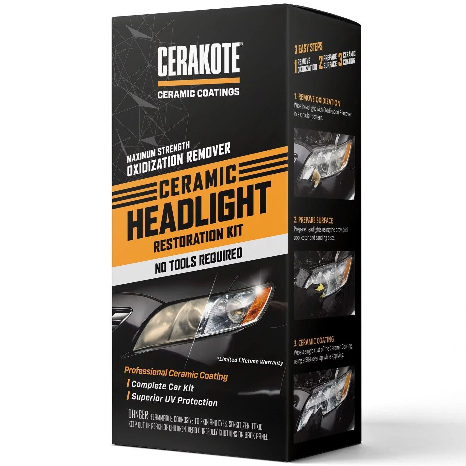 CERAKOTE Ceramic Headlight Restoration Kit - Maximum Strength Oxidation Remover