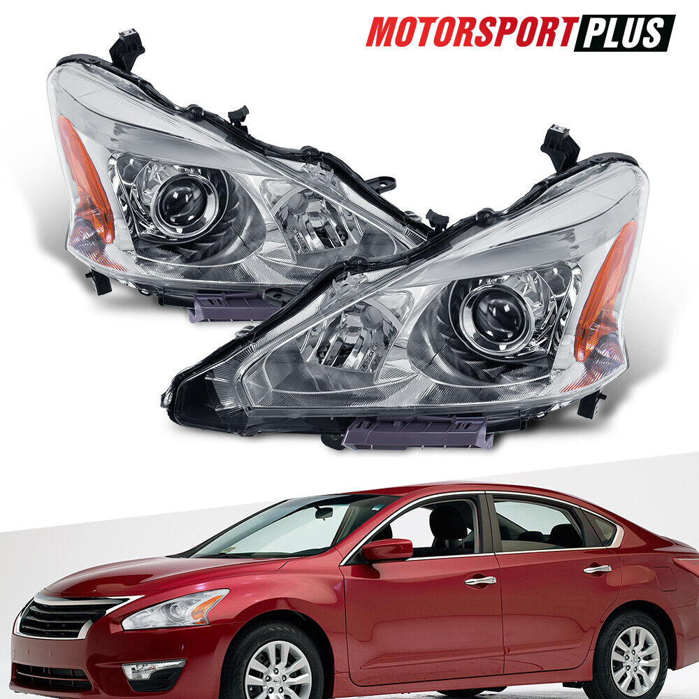 Pair Chrome Headlights Front Lamp For 2013-2015 Nissan Altima 4-Door Sedan