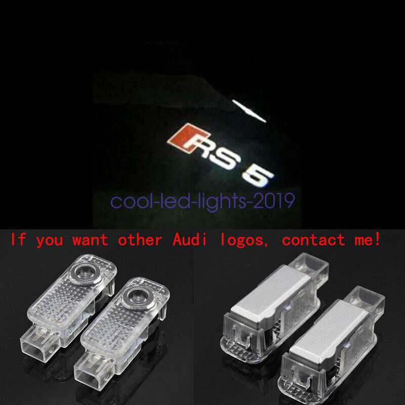 2Pcs Audi RS5 LOGO GHOST LASER PROJECTOR DOOR UNDER PUDDLE LIGHTS FOR AUDI RS5 -