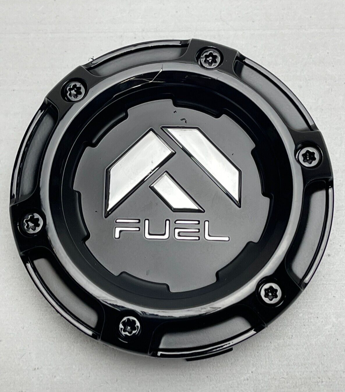 *USED Fuel Matte Black/Gloss Black Top Snap In Wheel Center Cap 1004-69BLD