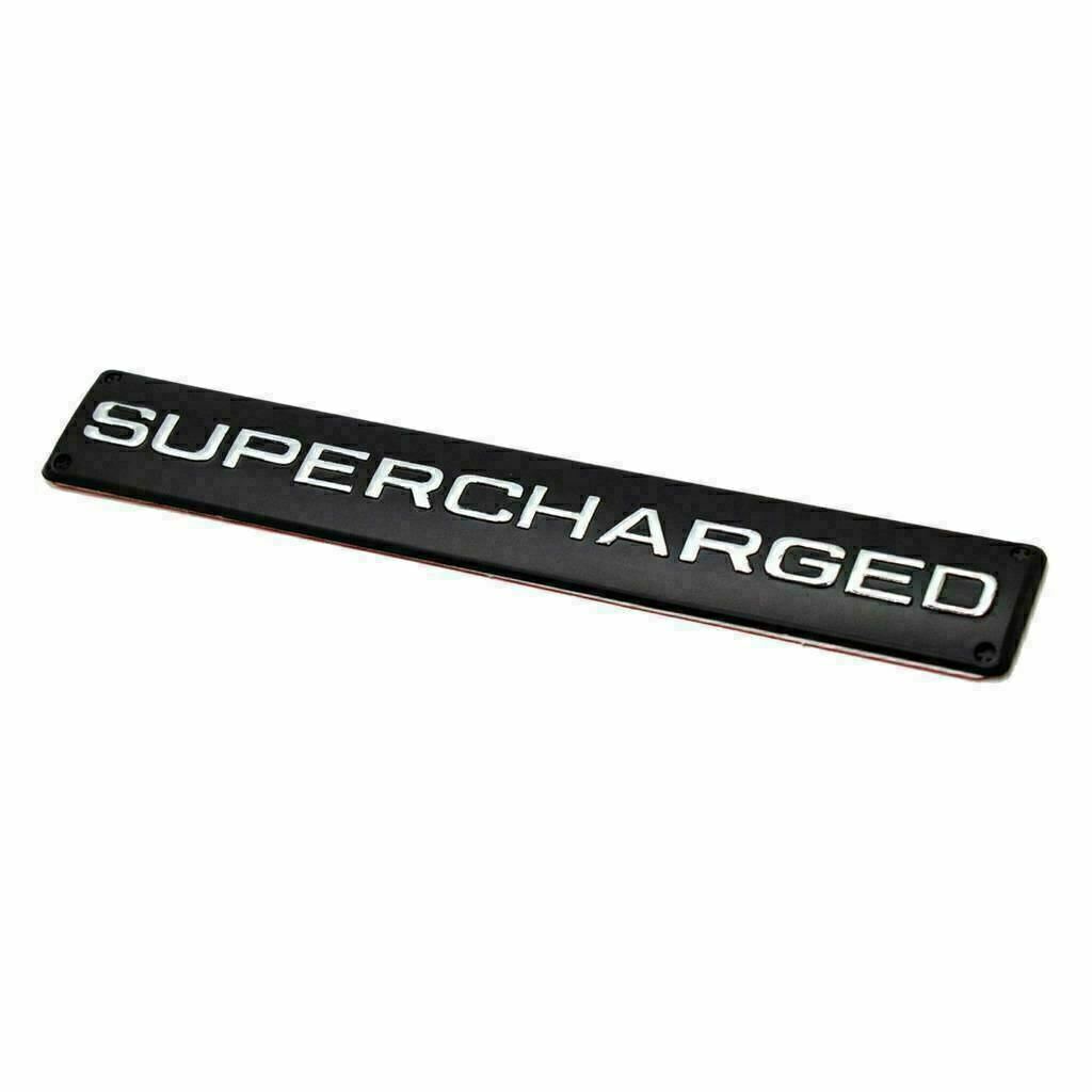 brand new 1x SUPERCHARGED Trunk Badge Emblem Black/silver