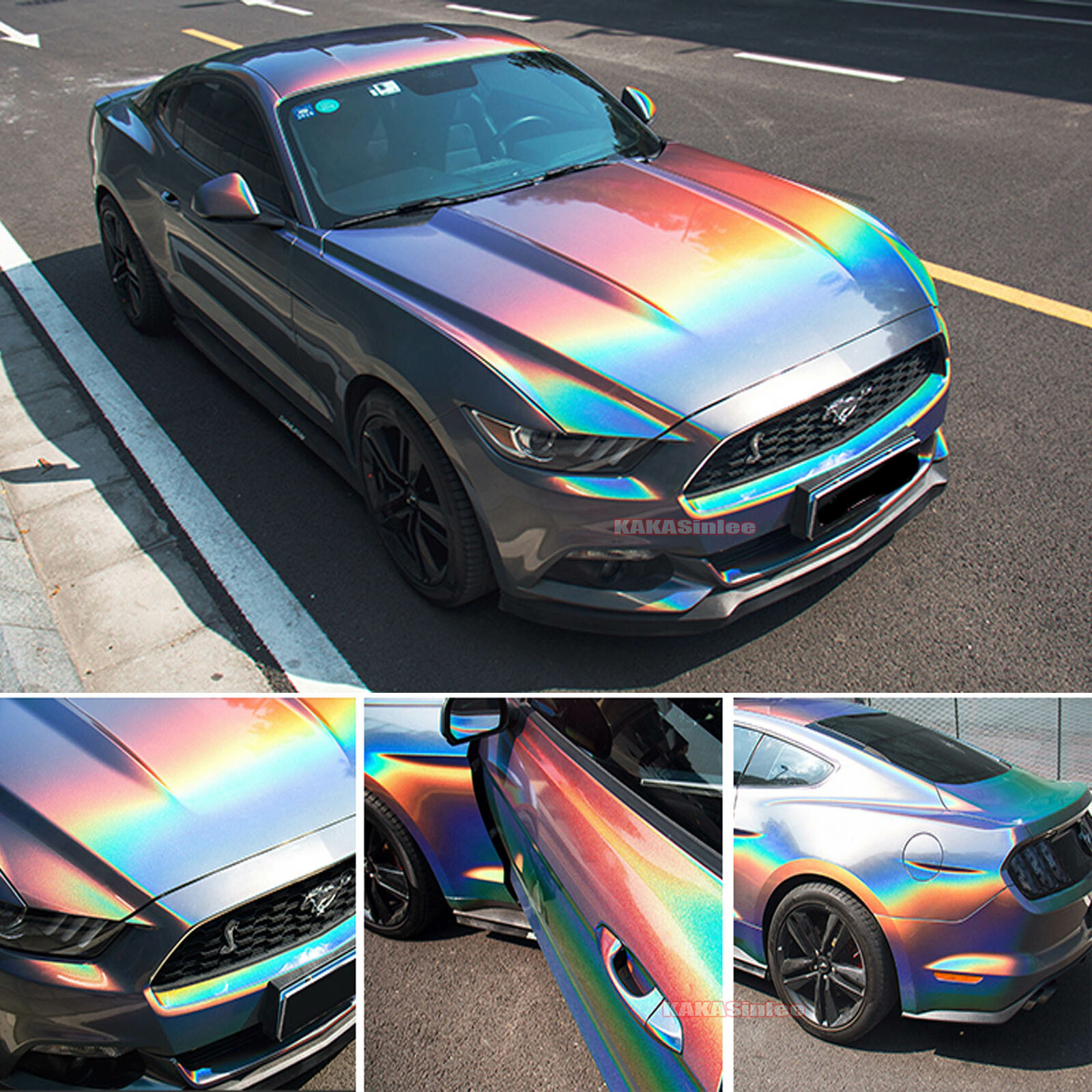 Air Free Car Rainbow Mirror Chrome Chameleon Pearl Gloss Vinyl Wrap Sticker HDUS