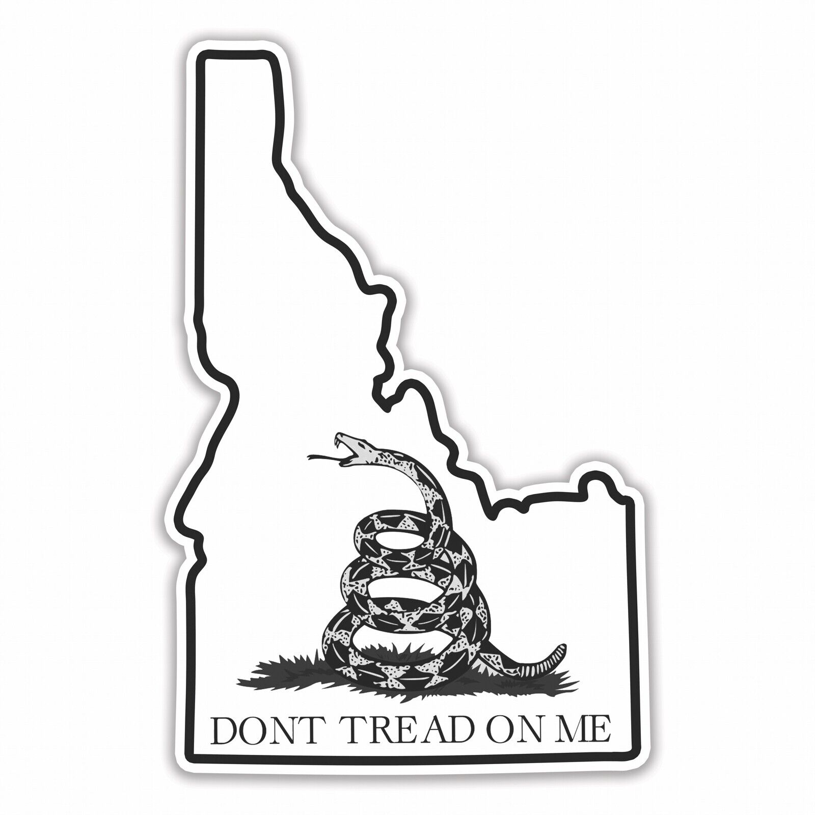 Idaho State Shaped Gadsden Flag Sticker Truck Decal Vinyl ID Don\'t Tread on Me