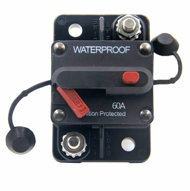 60AMP Circuit Breaker Fuse Reset 12-32V DC Car Boat Auto Waterproof
