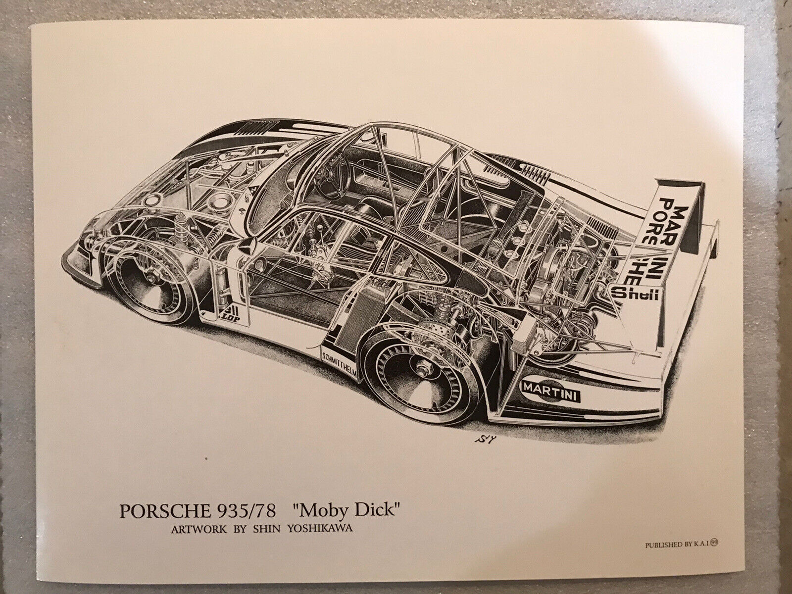 Porsche 935/78”Moby Dick” Cutaway- S.Yoshikawa Rare Stunning Car Poster Own It