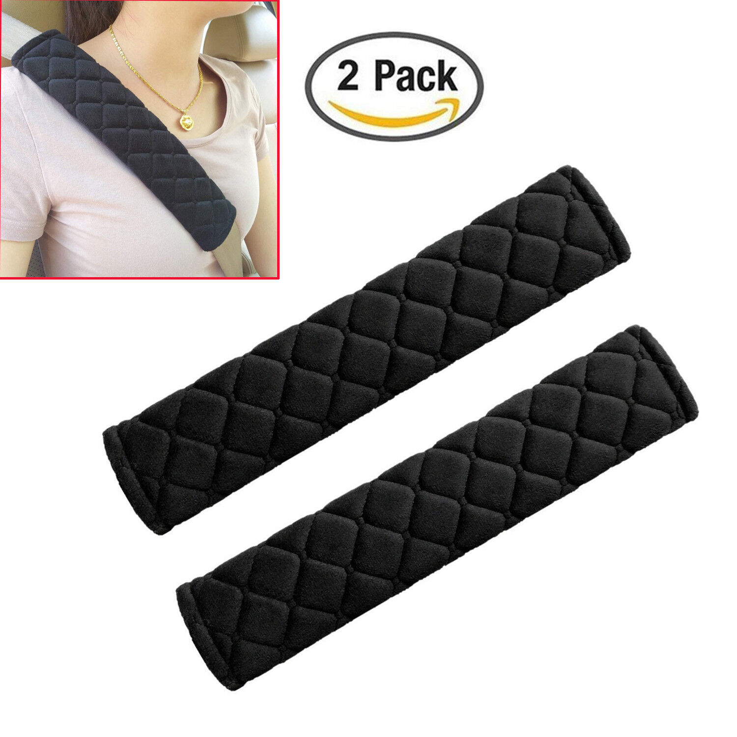 2pcs Car Safety Seat Belt Shoulder Pads Cover Cushion Harness Comfortable Pad