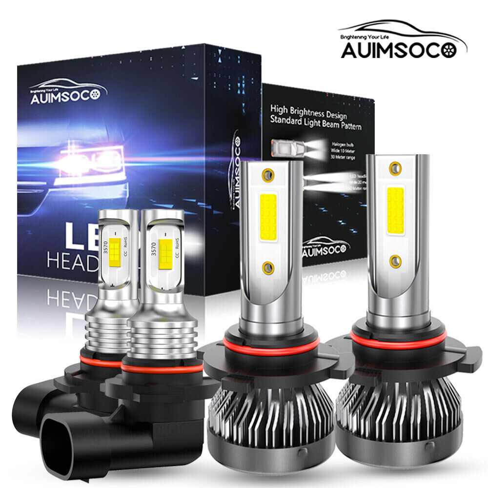4Pcs LED Headlight High Low Beam Bulbs For Dodge Journey 2009-2019 6500K White