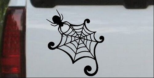 Spider in Web Car or Truck Window Laptop Decal Sticker Matte 4X3.5