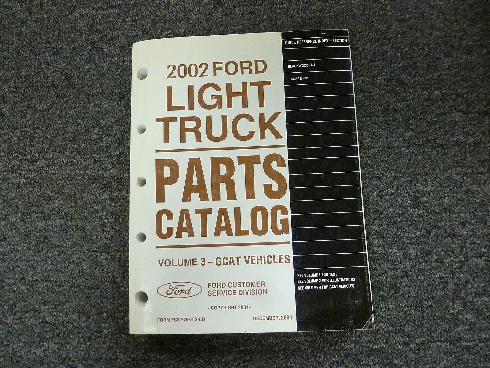 2002 Lincoln Blackwood Crew Cab Pickup Truck Parts Catalog Manual Book 5.4L V8