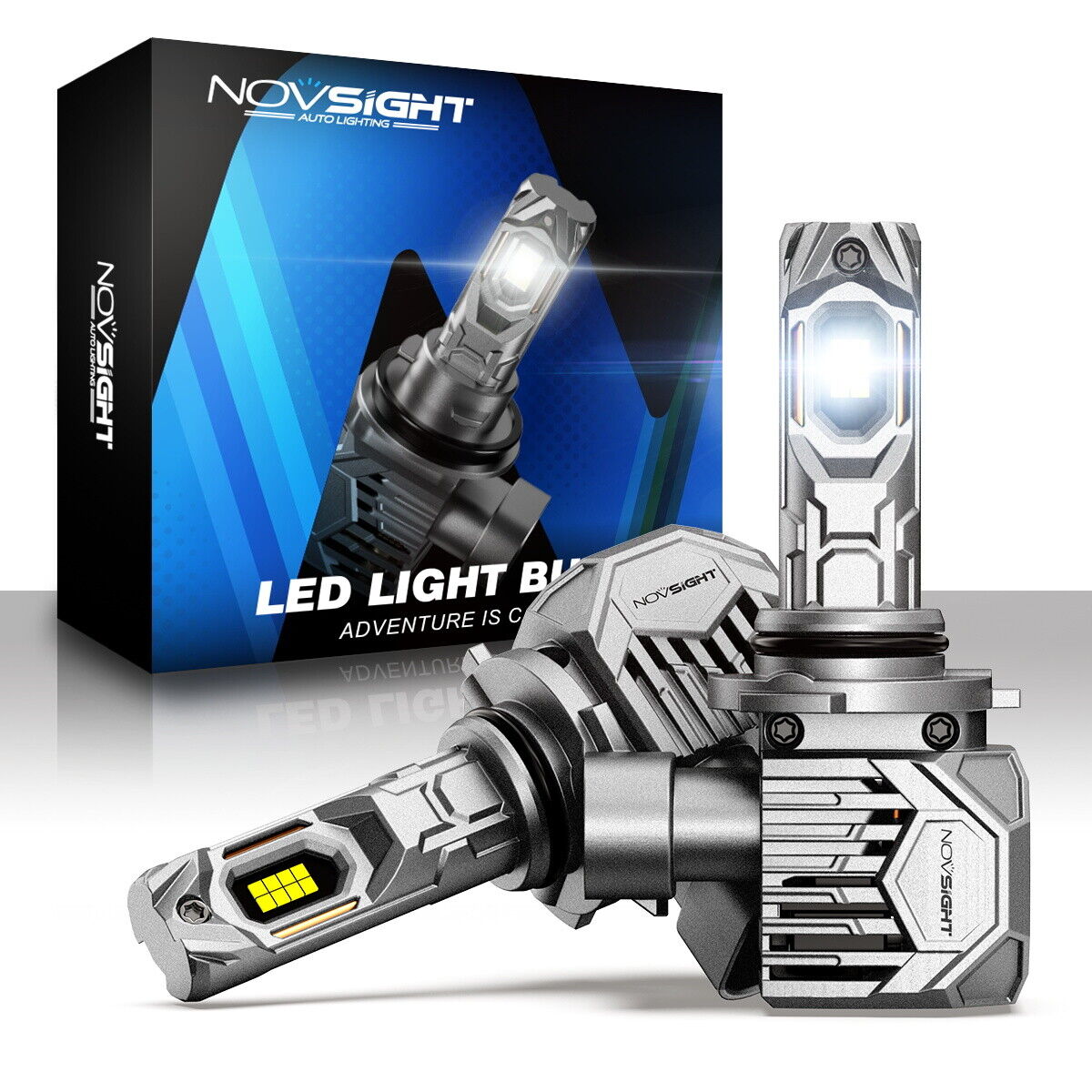 NOVSIGHT 130W 30000LM 9005 LED Headlight Bulbs Kit High Low Beam 6500k White