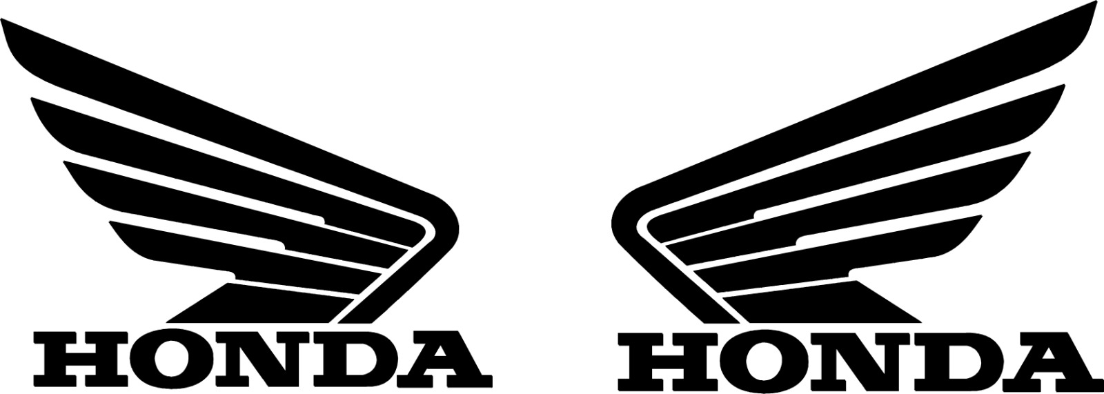 Set of 2 Honda Wing Vinyl Decal/Sticker: Cars, ATVs, MX Boats, Truck, Racing