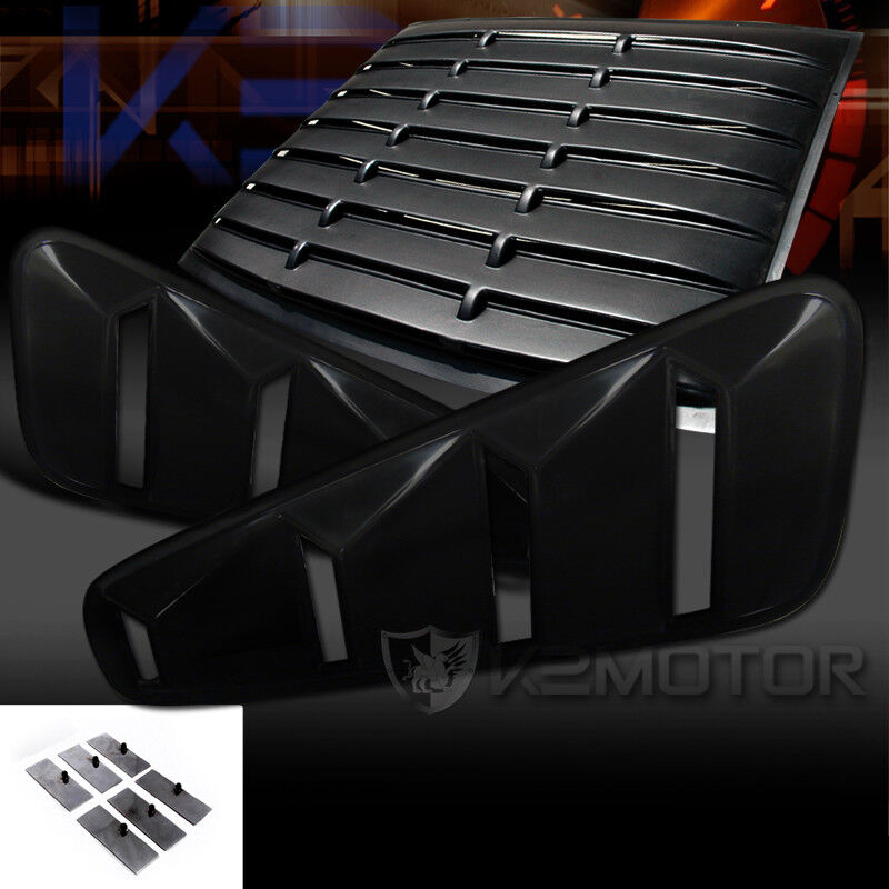05-14 Mustang GT 2DR Coupe Black Side Vent+Rear Window Scoop Louver Cover