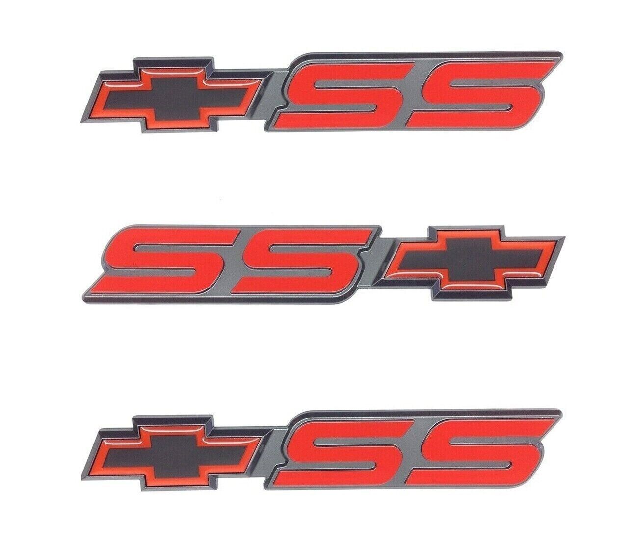 3pcs Red For 94-99 Bowtie GM SS Door Tailgate Emblem Badge 15970086