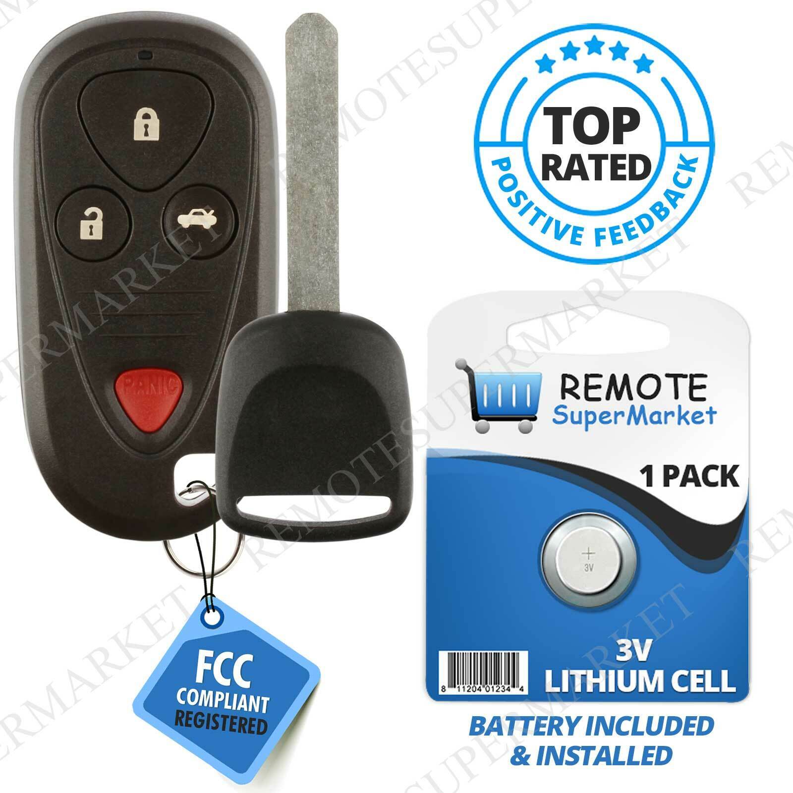 Replacement for Acura 2004-2006 TL 2004-2008 TSX Remote Car Keyless Key Fob Set