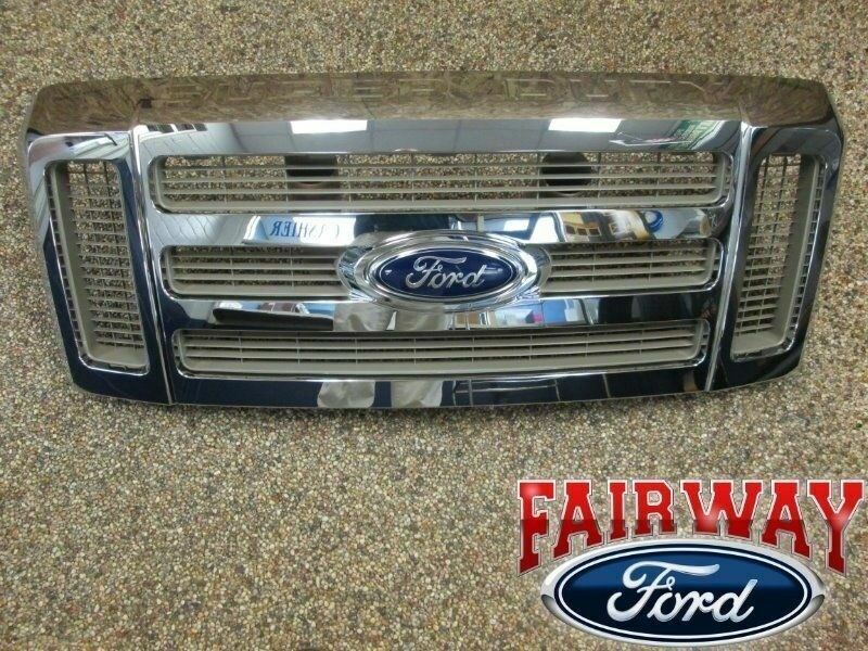 08 09 10 Super Duty King Ranch OEM Ford Chrome Gold Grill Grille 7C3Z-8200-BB