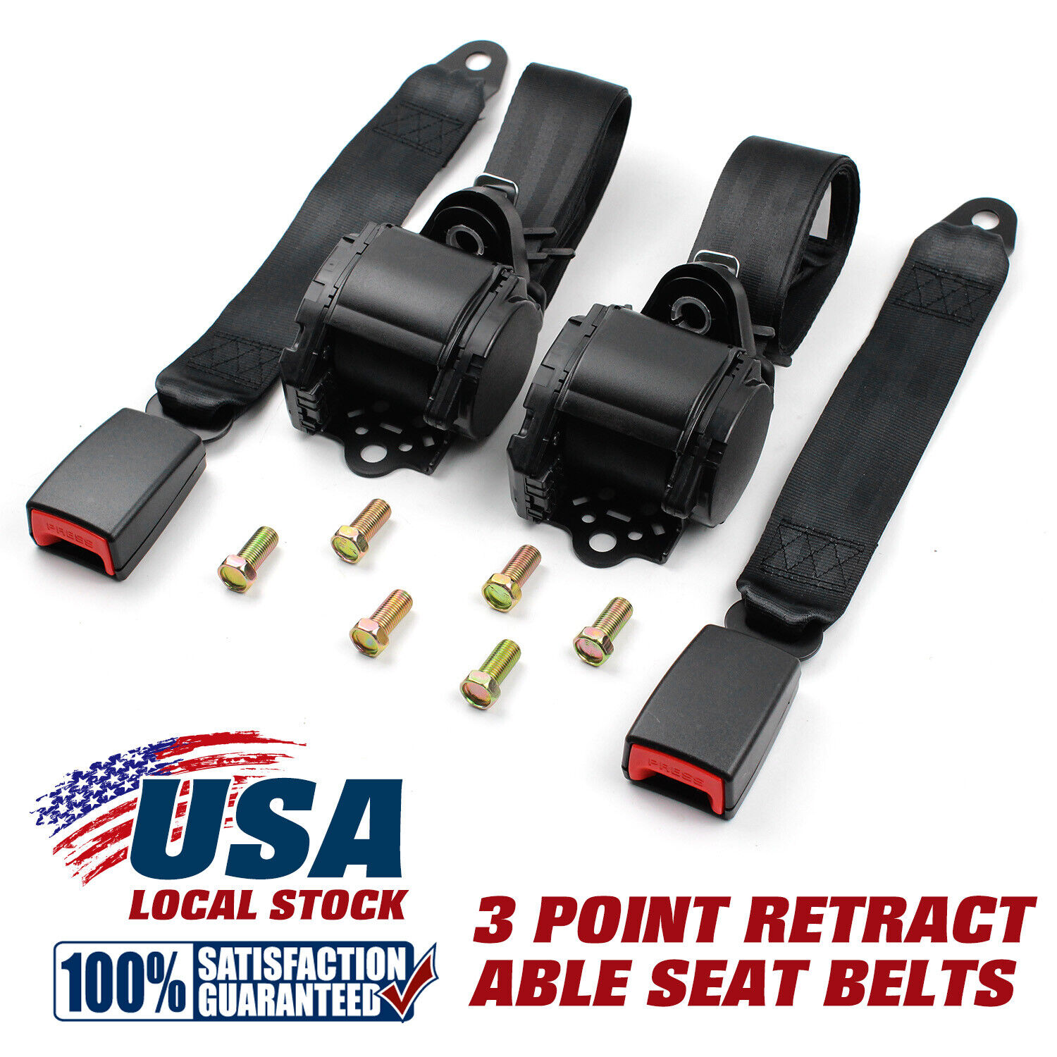 2 Set Universal 3 Point Retractable Seat Belts For  J20 1982-1988 US STORE