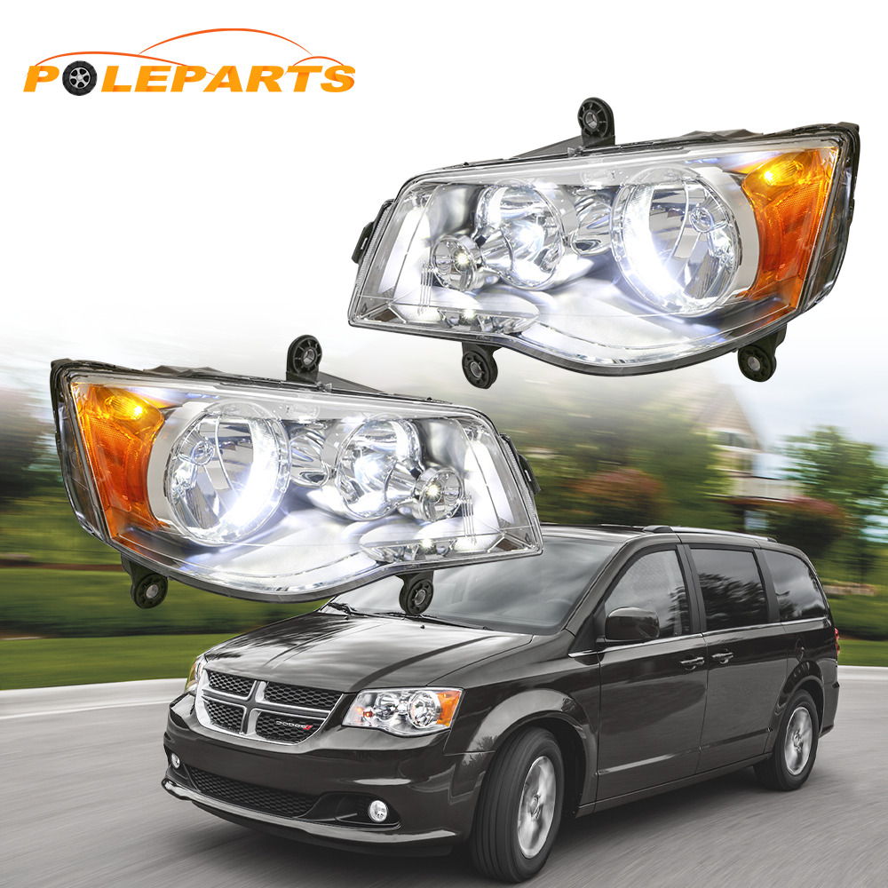 2X Clear Lens Front Headlights For Dodge Grand Caravan Chrysler Town &Country